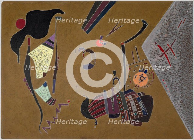 Der kleine rote Kreis (The small red circle), 1944. Creator: Kandinsky, Wassily Vasilyevich (1866-1944).