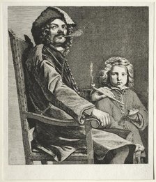 Man Smoking a Pipe and a Small Boy, c. 1660. Creator: Michael Sweerts (Dutch, 1618-1664).