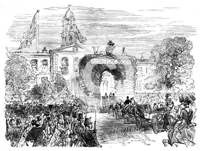 Visit of the Queen and Prince Albert to the Linen Hall, Belfast, c1850s, (c1888). Artist: Unknown