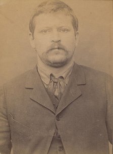 Selle. Louis- Désiré-Honoré. 31 ans, né à Bougival. Cordonnier. Anarchiste. 26/3/94., 1894. Creator: Alphonse Bertillon.