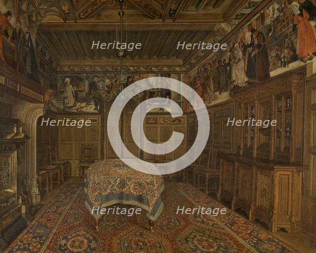 The Dining Room at the Home of the Artist Henri Leys, 1869. Creator: Henri Jean Augustin de Braekeleer.