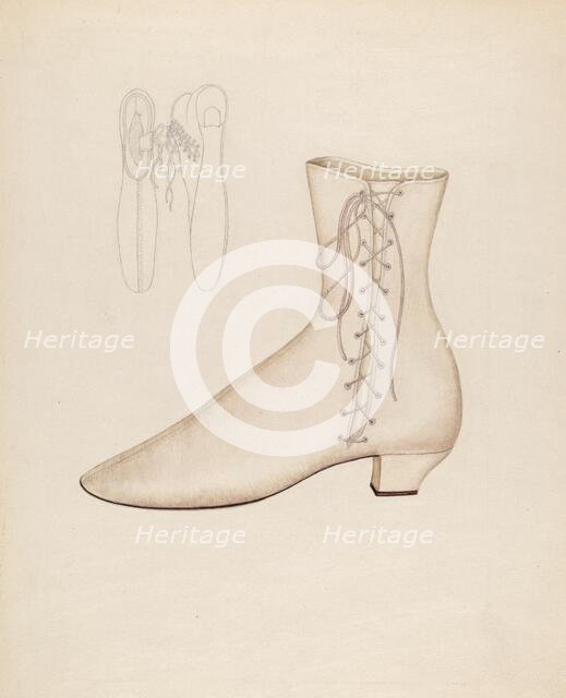Woman's Shoe, c. 1937. Creator: Sylvia DeZon.