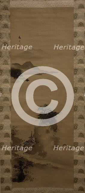 River Gorge with Waterfall. Creator: Tani Buncho.