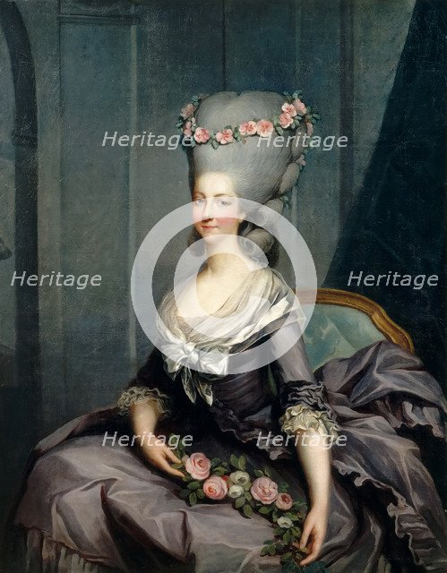 Portrait of Marie Louise of Savoy (1749-1792), Princess of Lamballe. Artist: Callet, Antoine-François (1741–1823)