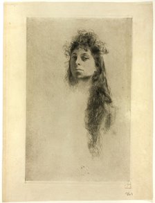 Head of a Woman with Long Hair, n.d. Creator: Robert Frederick Blum.