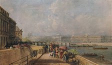 'The Pont des Arts and the Louvre from the Quai Conti', c1849. Artist: David Cox the elder.