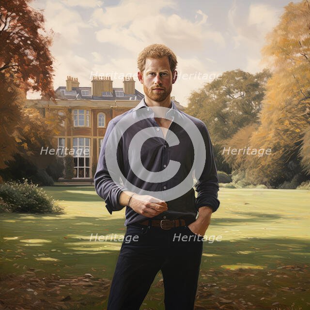 AI Image - Portrait of Prince Harry, Duke of Sussex, 2023. Creator: Heritage Images.