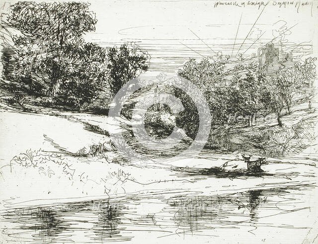 Newcastle in Emlyn, 1864. Creator: Francis Seymour Haden.