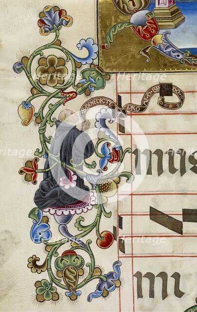 Praying cleric - detail from an antiphonary, c1505. Creator: Unknown.