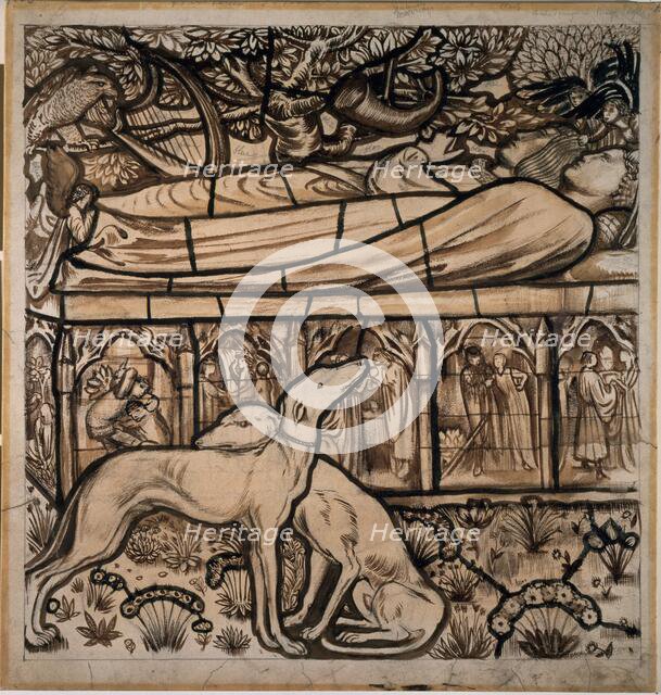 The Tomb of Tristram and Iseult, 1862. Creator: Sir Edward Coley Burne-Jones.