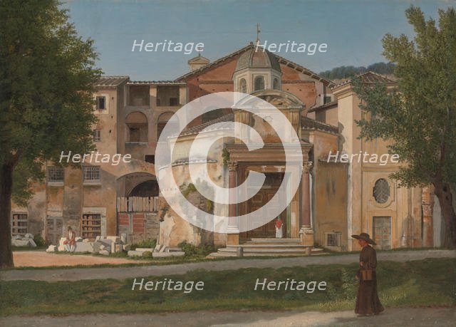 A Section of the Via Sacra, Rome (The Church of Saints Cosmas and Damian), ca. 1814-15. Creator: CW Eckersberg.