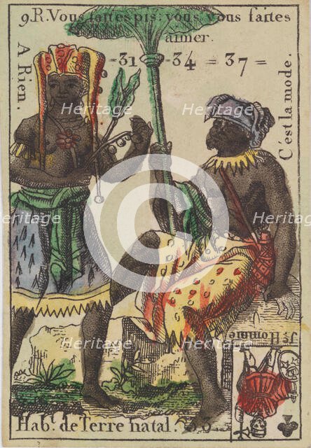 Hab.t de Terre natal from Playing Cards (for Quartets) 'Costumes des Peuples..., 1700-1799. Creator: Anon.