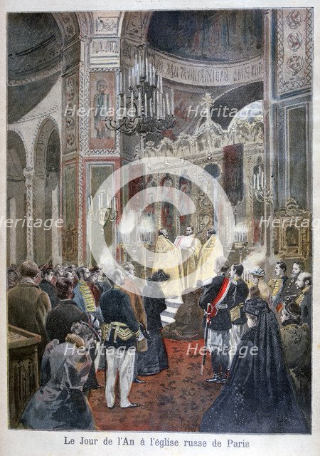 New Year's Day at the Russian church in Paris, 1894. Artist: Unknown
