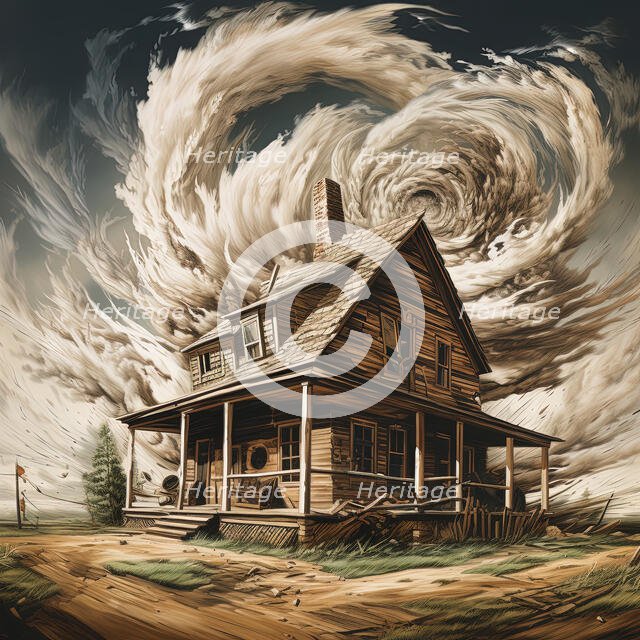 AI IMAGE - Illustration of Dorothy's house from The Wizard of Oz, 2023. Creator: Heritage Images.