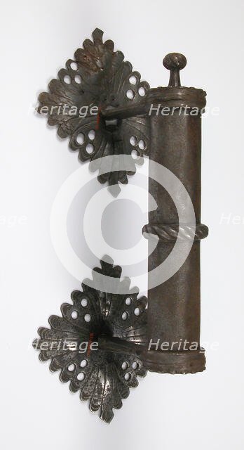 Door handle and two Escutcheon plates, German, 16th century. Creator: Unknown.