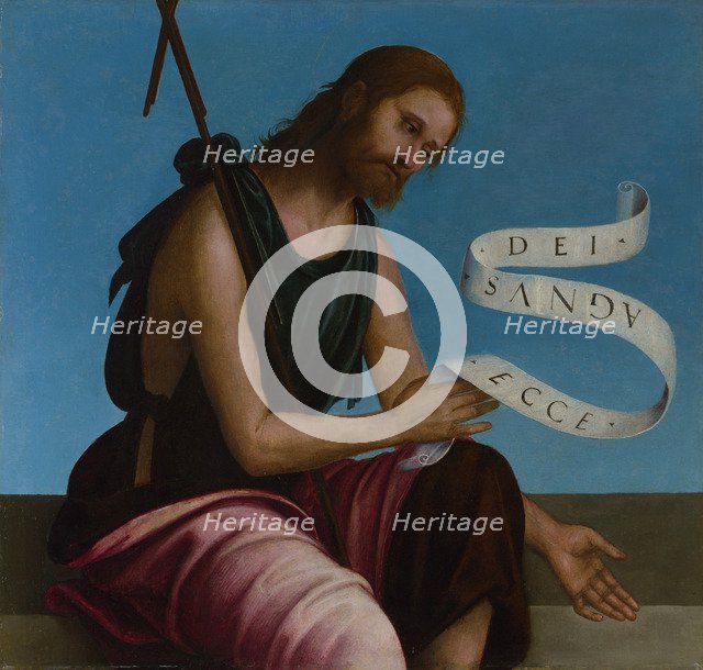 Saint John the Baptist (High Altarpiece, Oratory of S. Pietro in Vincoli), 1505. Artist: Costa, Lorenzo (1460-1535)