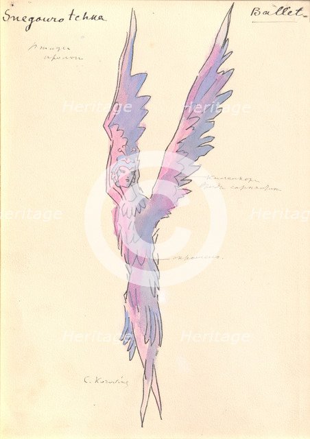 Costume design for the opera Snow Maiden by N, Rimsky-Korsakov, 1928.