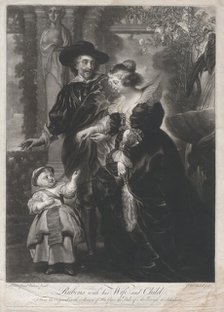 Rubens, his wife, Helena Fourment, and their son, Frans, ca. 1740-65. Creator: James McArdell.