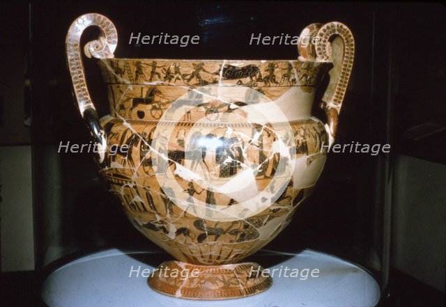 Francois Vase found in an Etruscan Tomb, 6th century BC. Artists: Ergotimos, Kleitias.