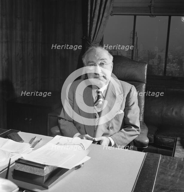 Portrait of James Petrillo in his office, New York, N.Y., ca. Feb. 1947. Creator: William Paul Gottlieb.