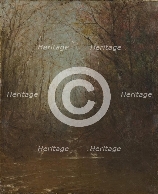 Forest Interior with Stream, ca. 1860-1870. Creator: John Frederick Kensett.