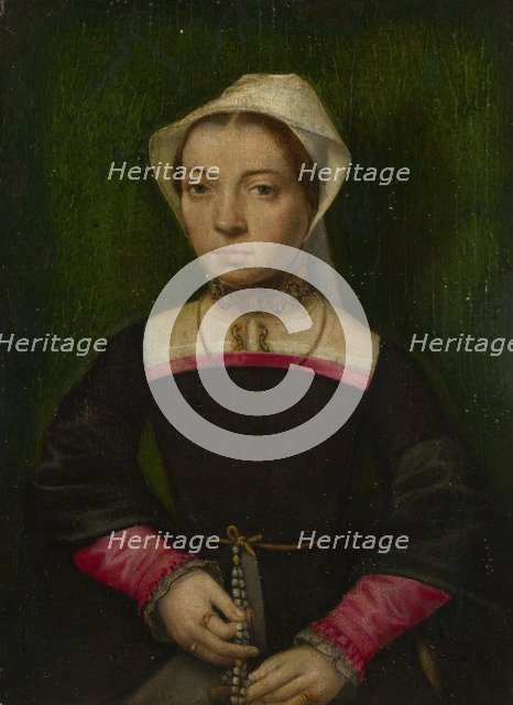 A Lady with a Rosary, c. 1550. Artist: Hemessen, Catharina, van (1527/28-after 1580)
