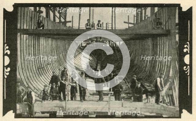 'The English Vessel, "Discovery", On The Stocks', 1901. Creator: Unknown.