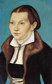Portrait of Katharina Luther, née Katharina von Bora (1499-1552), 1529. Creator: Cranach, Lucas, the Elder (1472-1553).