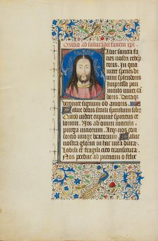 Initial S: The Face of Christ; Llangattock Hours, 1450s. Creator: Master of the Llangattock Hours.