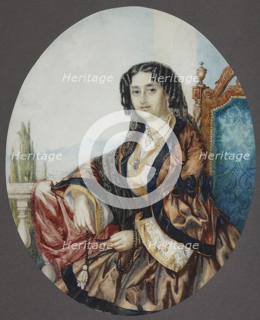 Portrait of Princess Nino Aleksandrovna Griboyedova (née Chavchavadze), 1856. Artist: Franken, Helene (active 1850s)