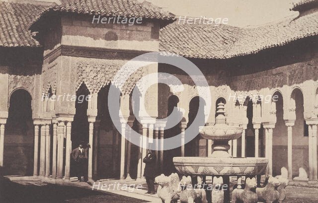 The Court of Lions in the Alhambra, Spain, 1855. Creator: John Gregory Crace.