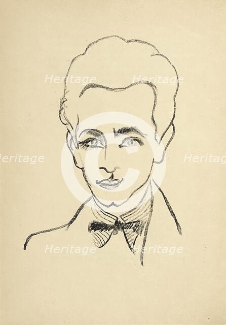 Portrait of Louis Aragon, frontispice in "Les Aventures de Télémaque", 1922. Creator: Delaunay, Robert (1885-1941).