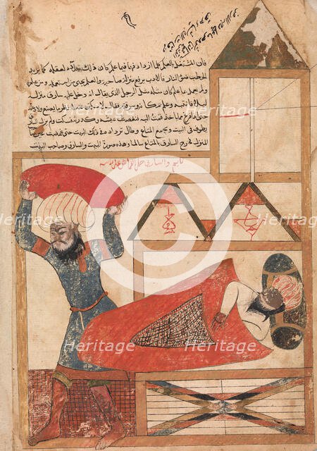 The Man who Pretends to be Asleep While the Thief Enters his House..., 18th century. Creator: Unknown.