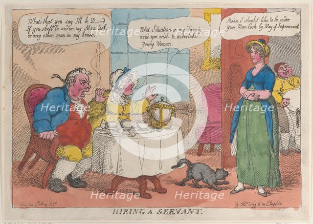 Hiring a Servant, 1811., 1811. Creator: Thomas Rowlandson.