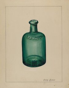 Glass Bottle, 1935/1942. Creator: Anna Aloisi.