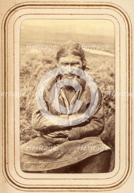 Portrait of Amund Persson (Menlös) Hunsi, 64 years old, Tuorpon Sami village, 1868. Creator: Lotten von Duben.