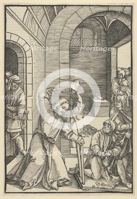 Christ Purifying the Temple, from Speculum passionis domini nostri Ihesu Christi, 1507. Creator: Hans Schäufelein the Elder.