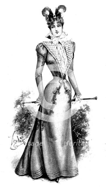 Ladies' Page: a graceful cloth Princesse gown, 1898. Creator: Picador.