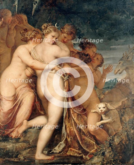 Diana and Actaeon, ca. 1600. Creator: Liberi, Pietro (1605-1687).
