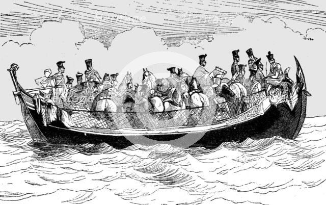 'Turkish Boats used by the English soldiers for Disembarkation at the Crimea; The Exped...', 1854. Creator: Unknown.