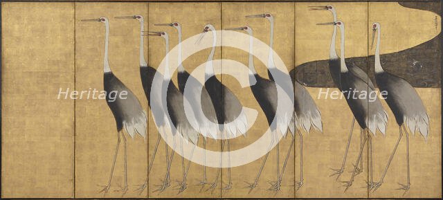 Cranes, End of 17th-Early 18th cen. Creator: Korin, Ogata (1658-1716).