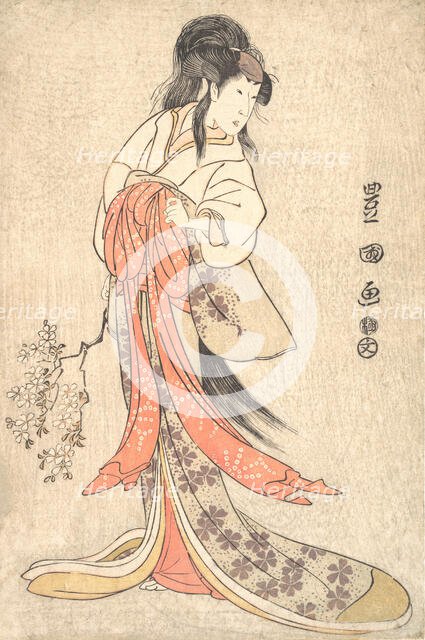 Kabuki Actor Segawa Kikunojo III in a Mad Female Role, 1798 (Kansei 9). Creator: Utagawa Toyokuni I.