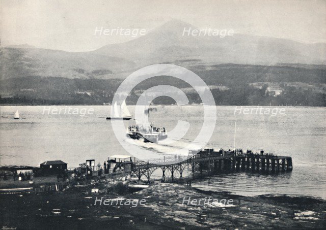 'Arran - Brodick Pier and Goatfell', 1895. Artist: Unknown.