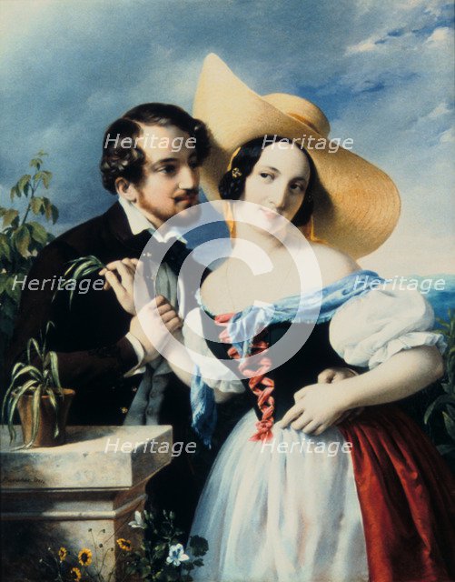 'Flirt', 1841. Artist: Miklos Barabas