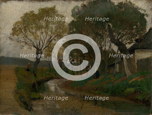 Brook behind the Barn. On the Bank, 1873 - 1875. Creator: Ladislav Mednyanszky.