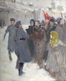 Revolutionary demonstration, 1906. Artist: Serov, Valentin Alexandrovich (1865-1911)