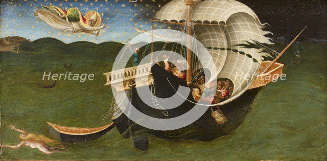 St Nicholas of Bari banishing the Storm, 1433-1435. Artist: Bicci di Lorenzo.