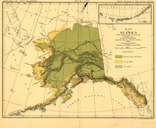 Map of Alaska and adjoining regions, 1882. Creator: Ivan Petrof.