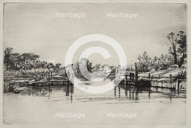 Egham Lock. Creator: Francis Seymour Haden (British, 1818-1910).