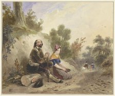 Blind man with girl, begging on the side of a country road, 1803-1861. Creator: Jakob Josef Eeckhout.